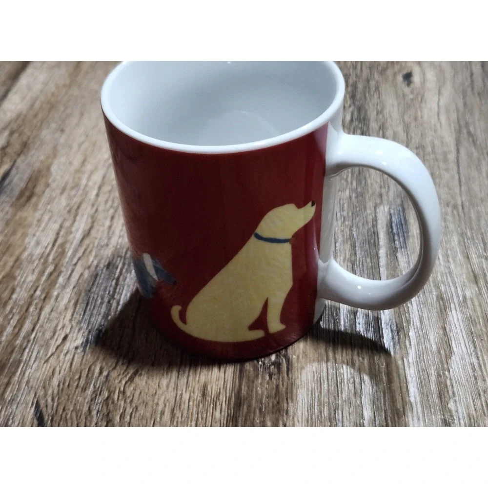 Vintage West Elm Dog Cat Lover Rescue Mug ASPCA Coffee Cup Art Poodle Lab 12 oz
